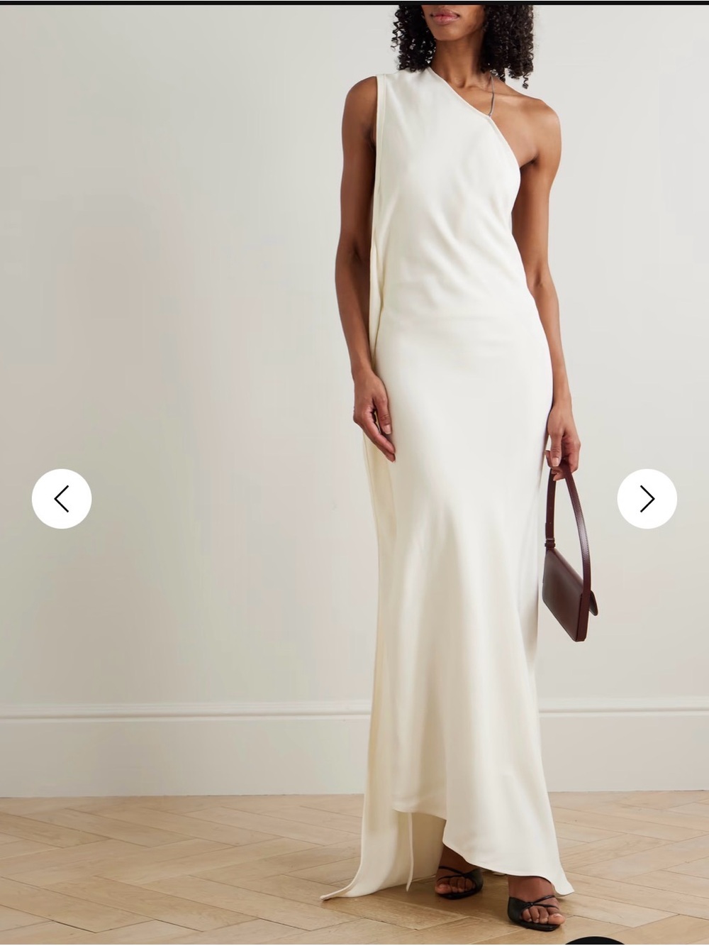 Victoria Beckham Ivory One-Shoulder Column Gown